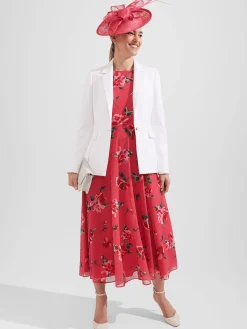 Womem Hobbs Dresses|Carly Floral Midi Dress