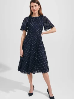 Womem Hobbs Dresses|Ceira Spot Fit And Flare Dress
