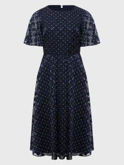 Womem Hobbs Dresses|Ceira Spot Fit And Flare Dress