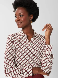 Womem Hobbs Workwear|Eva Printed Silk Blouse