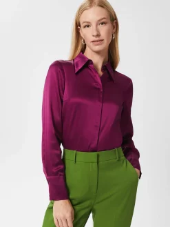 Womem Hobbs Workwear|Eva Silk Fitted Shirt