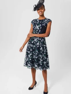 Womem Hobbs Dresses|Tia Embroidered Floral Dress