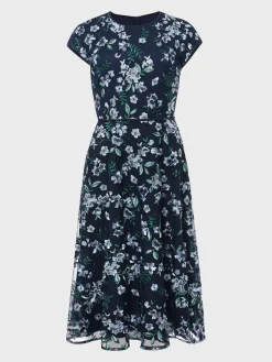 Womem Hobbs Dresses|Tia Embroidered Floral Dress